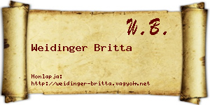 Weidinger Britta névjegykártya